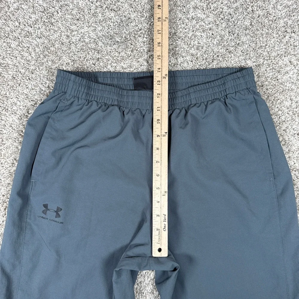 Under Armour Track Pants Mens Large Gray Vital Woven Mesh Lined Sporty Ankle Zip